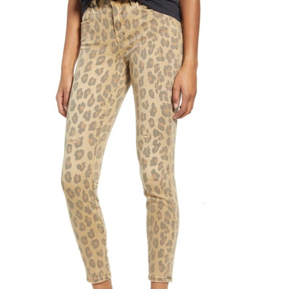BlankNYC Leopard Jeans Mid-Rise Skinny Jeans NWT